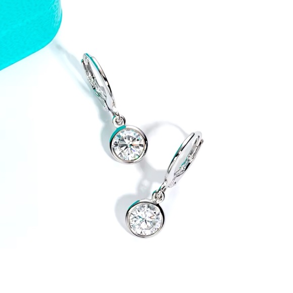 Classic DColor Moissanite2cctw Hoop Earrings 18KGold Plated 925SterliS-Certified - Picture 6 of 10